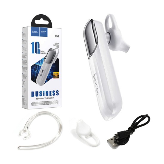 Hoco Bluetooth Earphone E57 Essential business with Mic 170mAh White